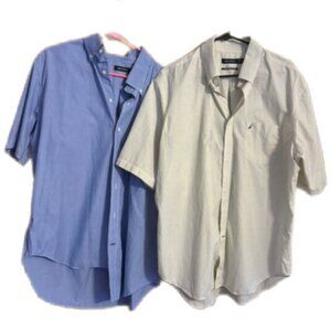 Set Of 2 Nautica Men’s Short Sleeve Button Down Shirts Size XL (MS025)